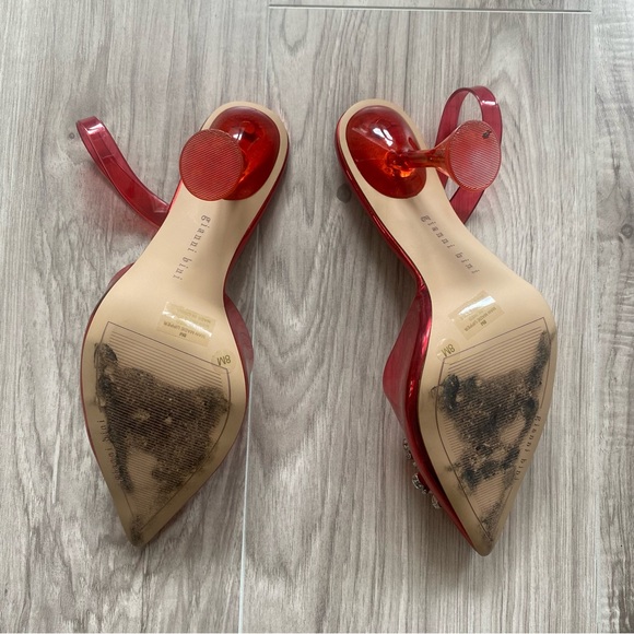 Gianni Bini vivyee crystal sling back pumps heels clear santorini red size 8 - Picture 3 of 8